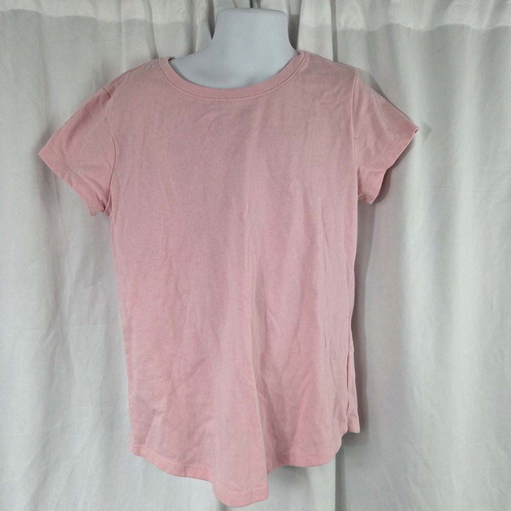 Wonder Nation Girls Size Medium Short Sleeve Crew Neck Pullover T Shirt Pink